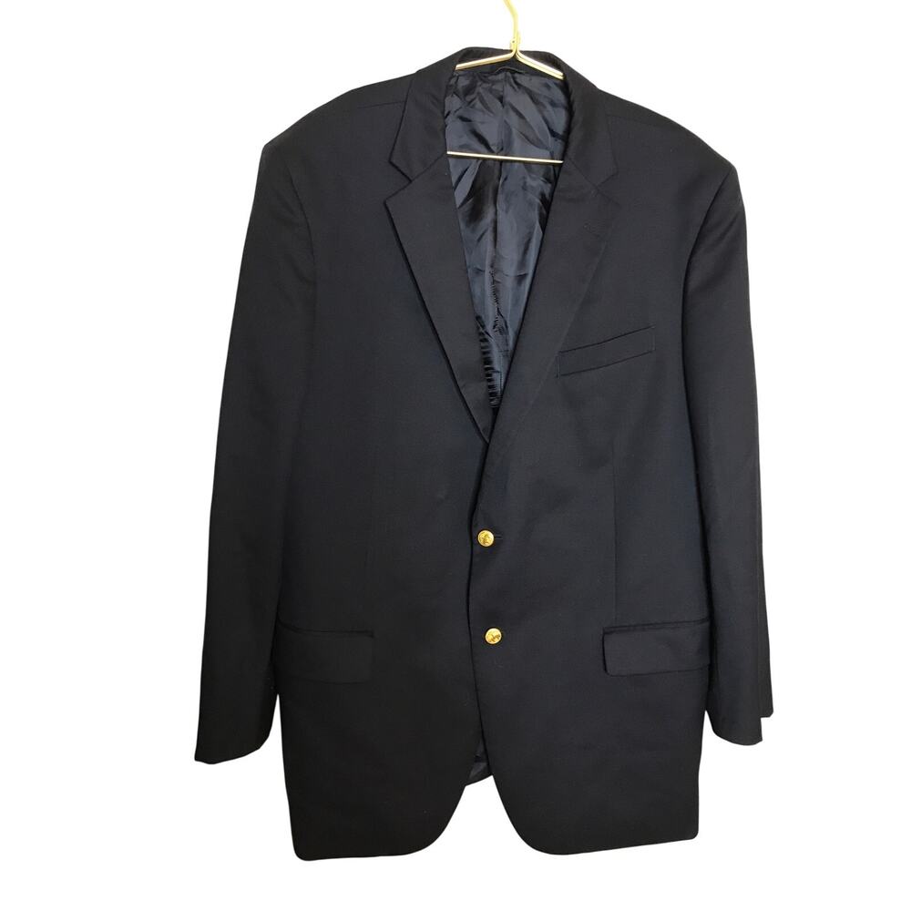 Brooks Brothers Madison Fit Navy Wool Blazer 48L Gold Button